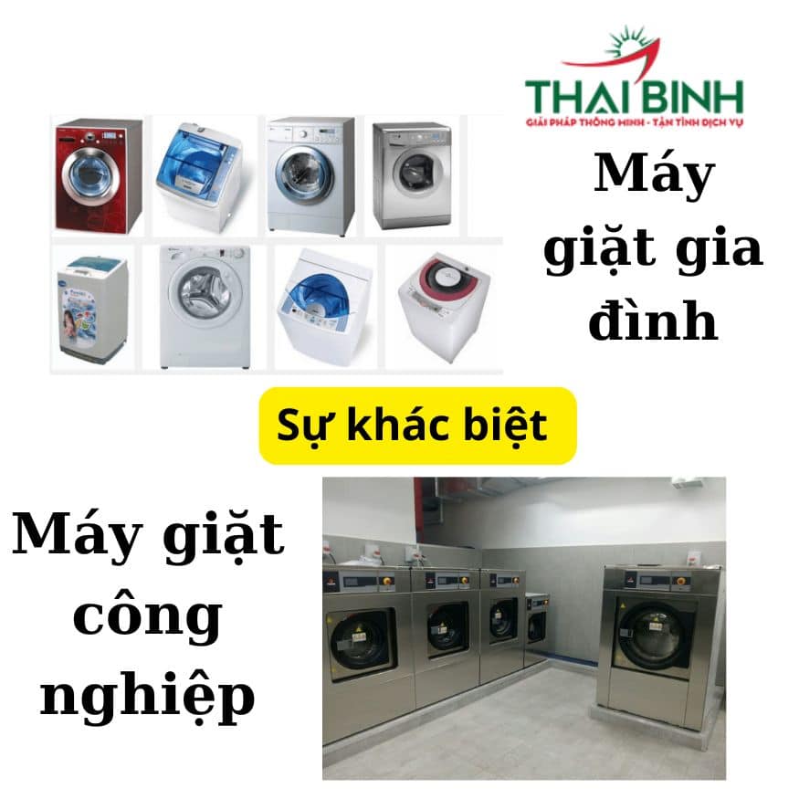 Sự khác biệt chính giữa máy giặt gia đình và máy giặt công nghiệp